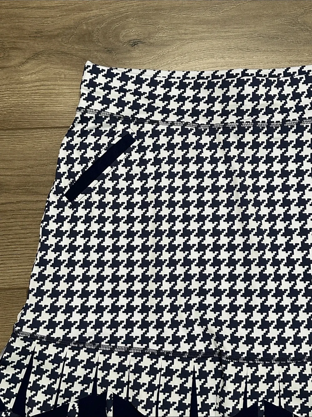 NWOT Sofibella 18” Printed Fringe Golf‎ Skirt Skort Navy Blue White Large